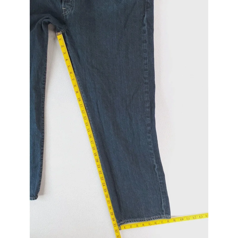 Levis 501 Jeans Mens 44x32 Blue Original Straight Button Fly Dark Wash Work Pant